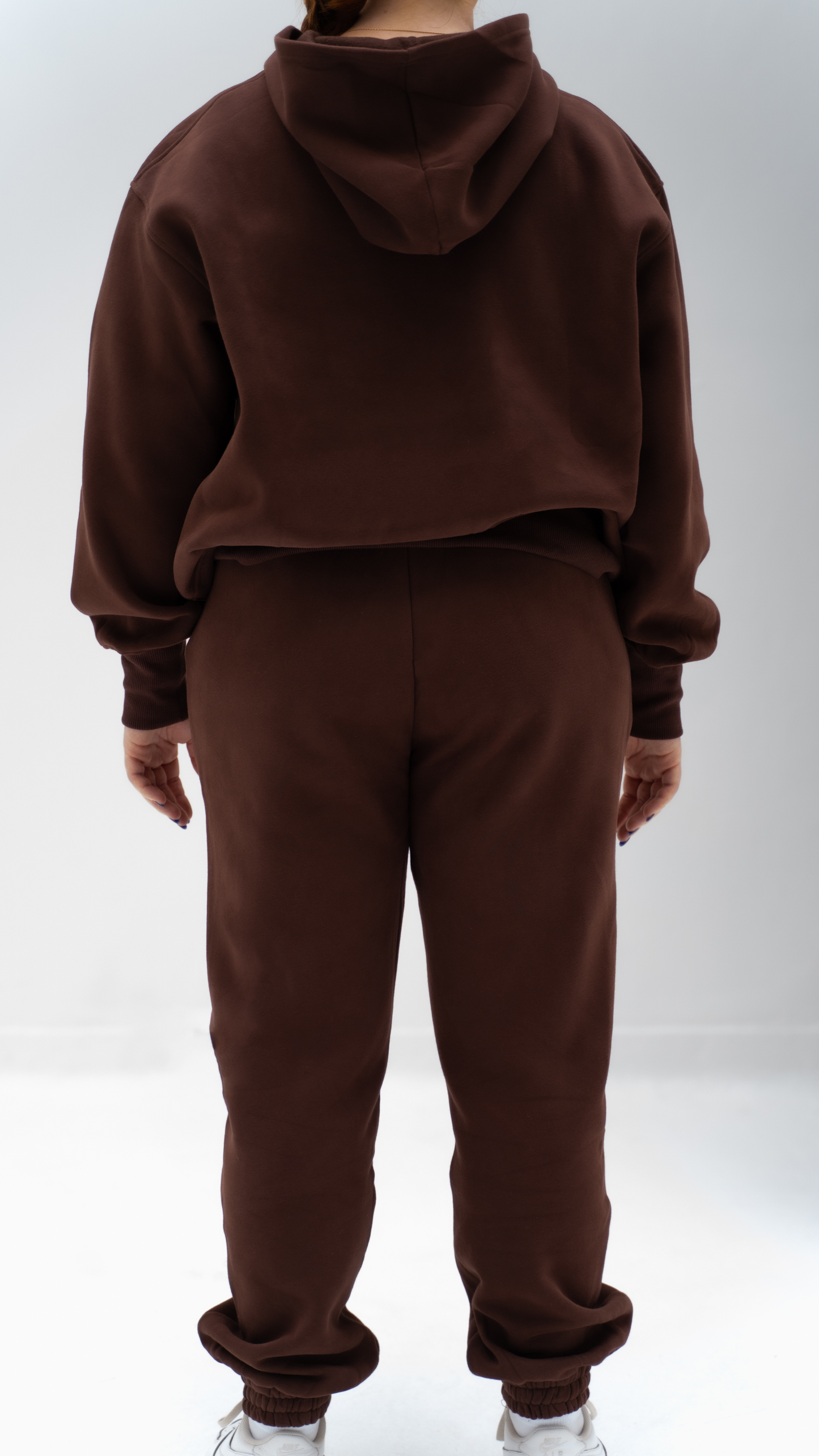 exklusiv brown chocolate tracksuit bottoms thick cuffed joggers women loungewear comfortable essential streetwear relaxed fit elasticated waistband